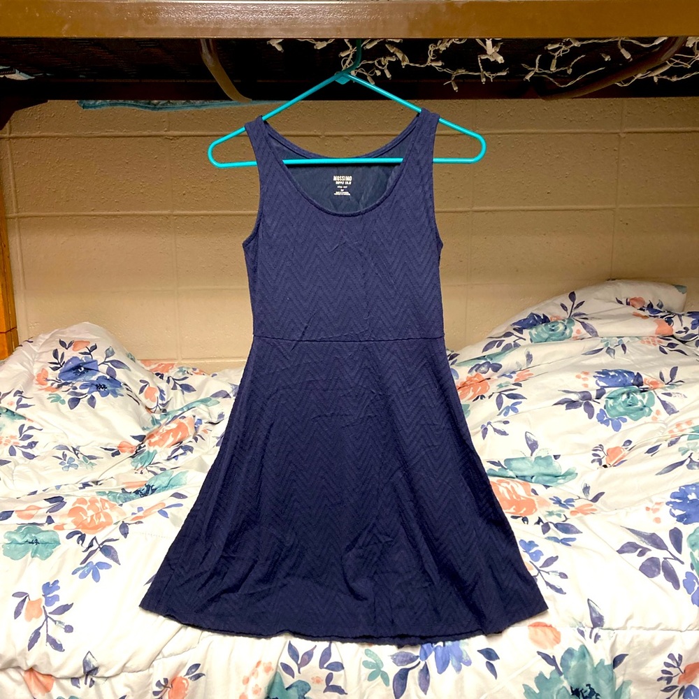 Blue-purple dress with black chevron